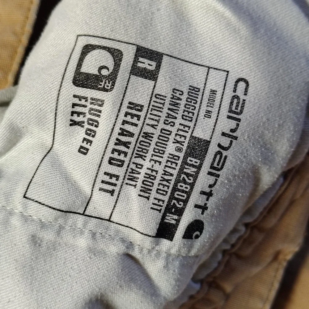 Carhartt Pants Mens 33x32 Brown Rugged Flex Double Front Canvas Utility Workwear